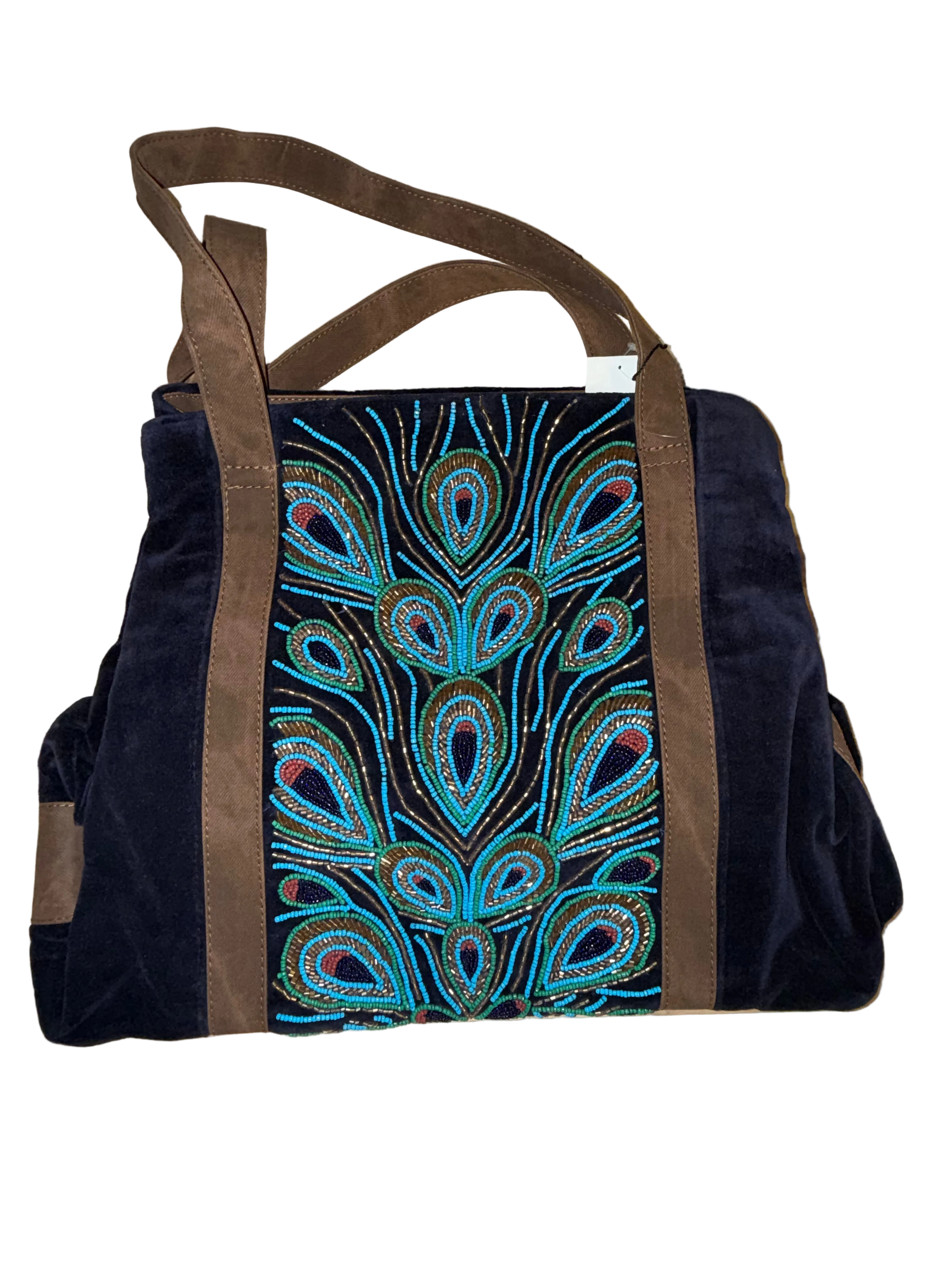 America and Beyond Beaded Peacock bag